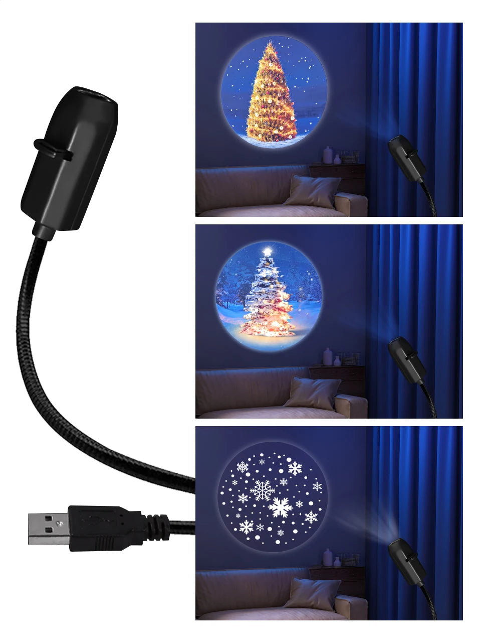RGB Projeksiyon Lamba | Oda Atmosfer Işığı | USB Gece Lambası