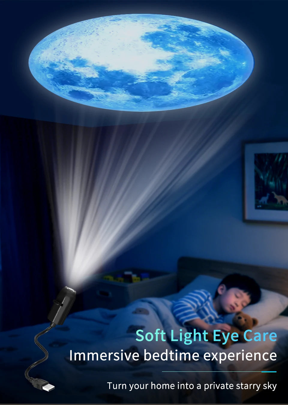 RGB Projeksiyon Lamba | Oda Atmosfer Işığı | USB Gece Lambası