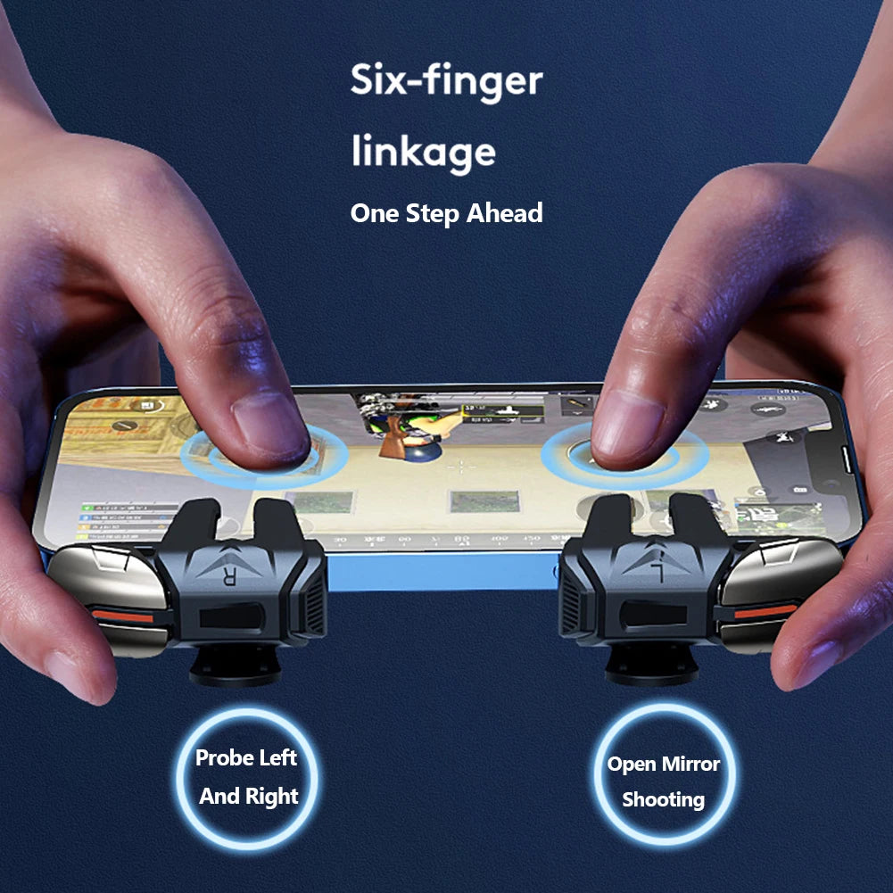G21 Mobil Oyun Tetikleyici – 6 Parmak Oyun Deneyimi, L1 R1 Tuşlu PUBG Gamepad Kontrolcü