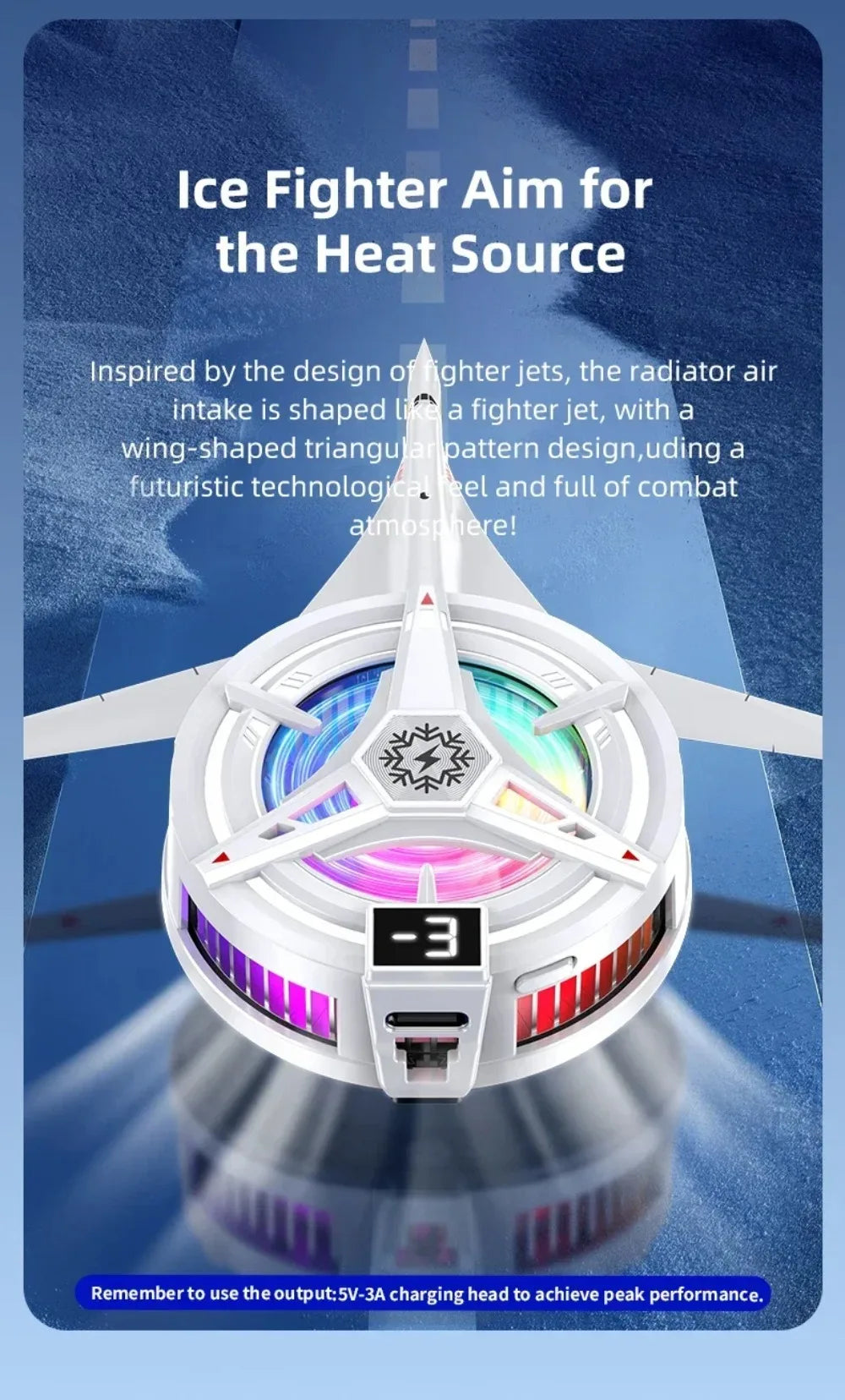 RGB Işıklı Manyetik Telefon Soğutucu – 3 Kademeli Ayarlı, Oyun İçin Profesyonel Cooling Fan