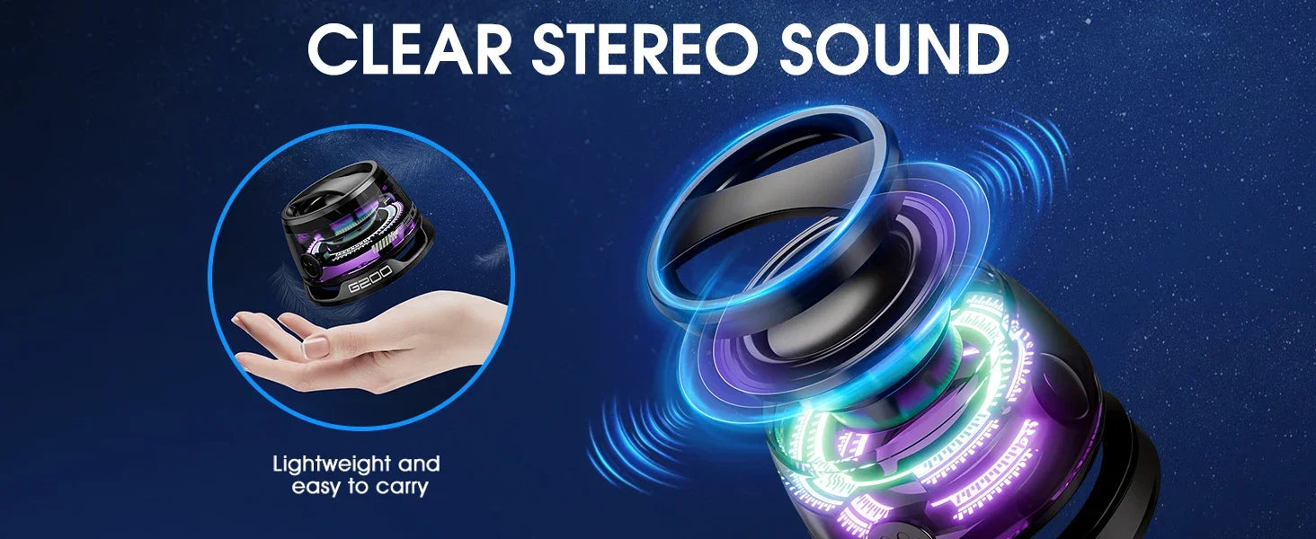 RGB Işıklı Manyetik Mini Hoparlör – Kablosuz Taşınabilir Ses Sistemi + Telefon Standı