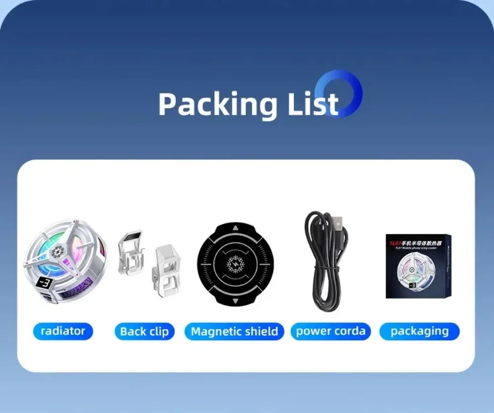 RGB Işıklı Manyetik Telefon Soğutucu – 3 Kademeli Ayarlı, Oyun İçin Profesyonel Cooling Fan