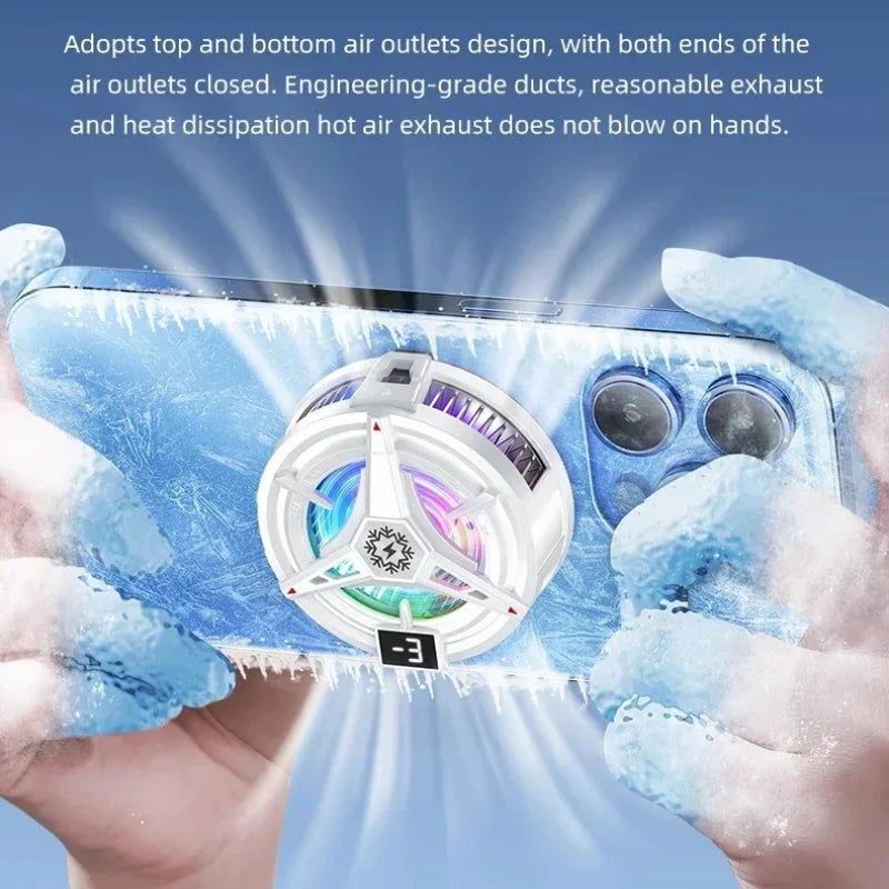 RGB Işıklı Manyetik Telefon Soğutucu – 3 Kademeli Ayarlı, Oyun İçin Profesyonel Cooling Fan