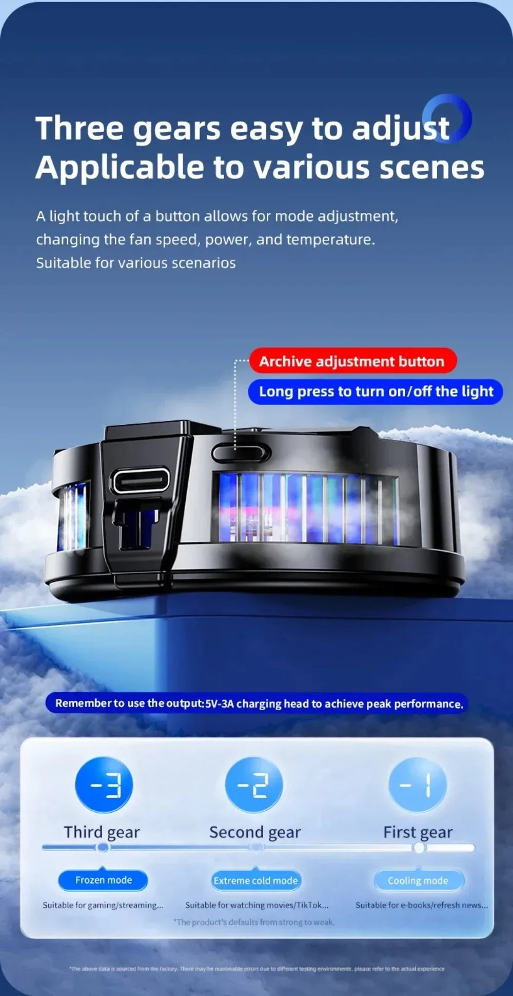 RGB Işıklı Manyetik Telefon Soğutucu – 3 Kademeli Ayarlı, Oyun İçin Profesyonel Cooling Fan