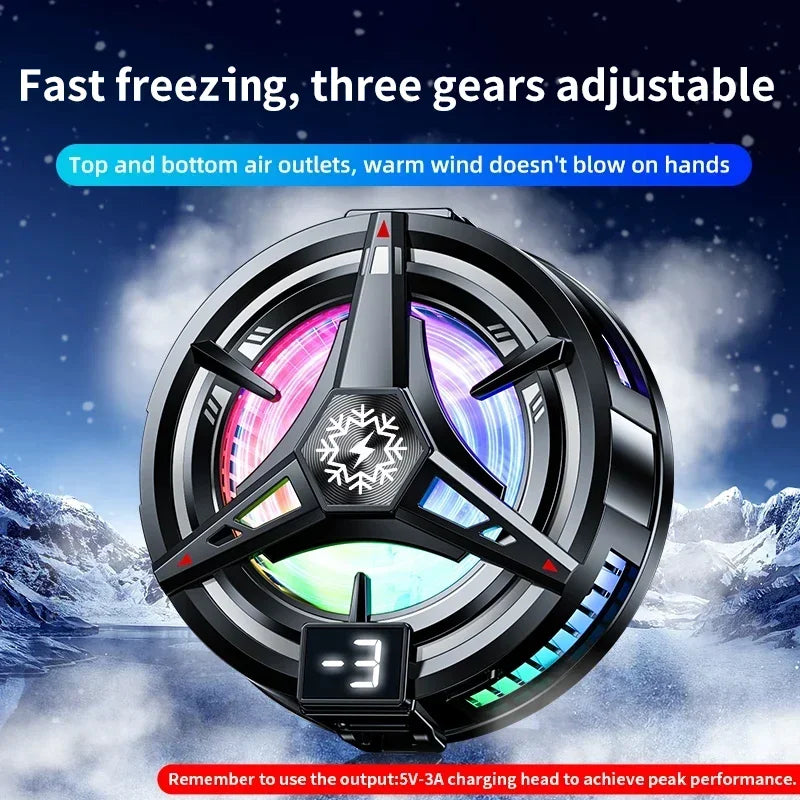 RGB Işıklı Manyetik Telefon Soğutucu – 3 Kademeli Ayarlı, Oyun İçin Profesyonel Cooling Fan