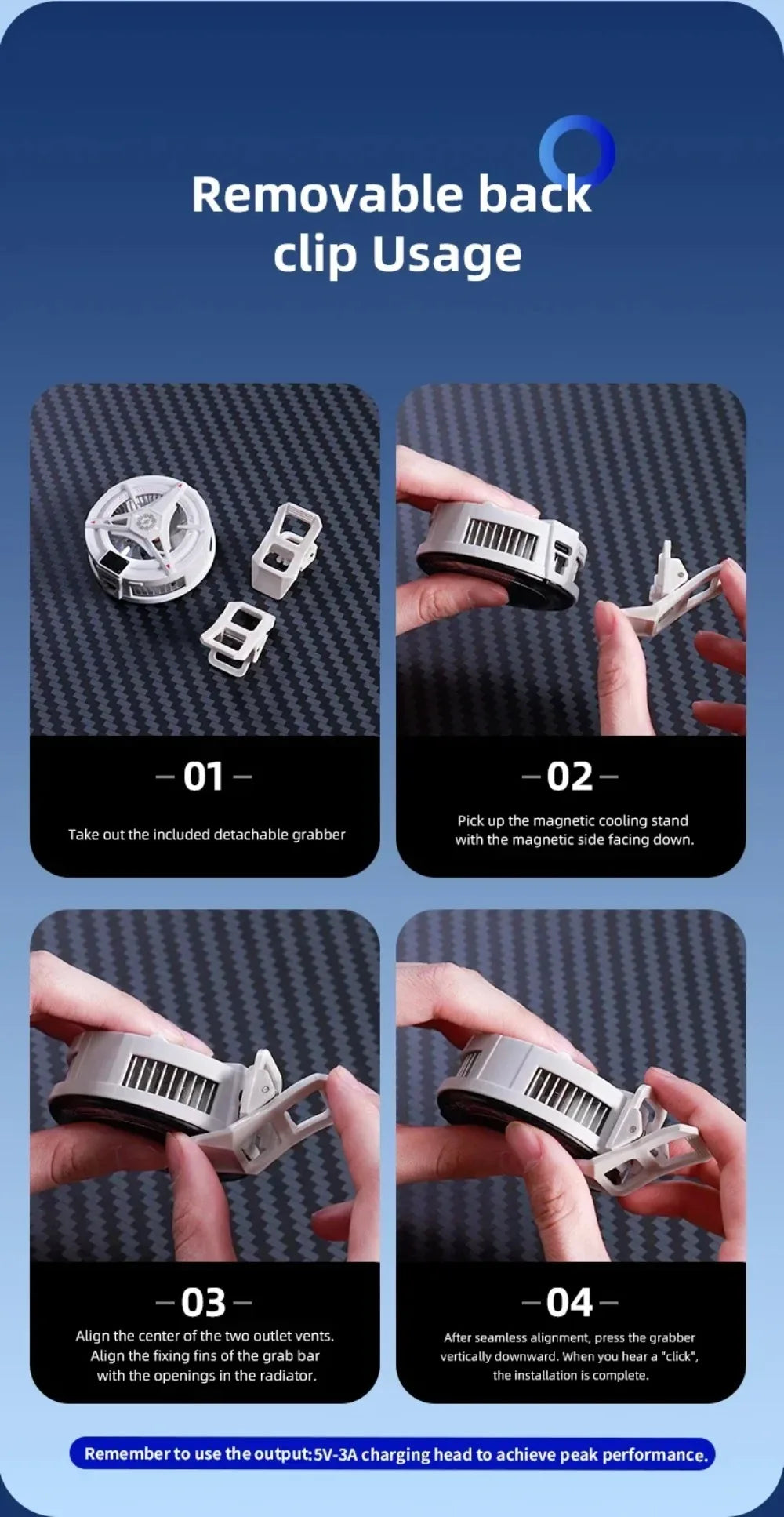 RGB Işıklı Manyetik Telefon Soğutucu – 3 Kademeli Ayarlı, Oyun İçin Profesyonel Cooling Fan