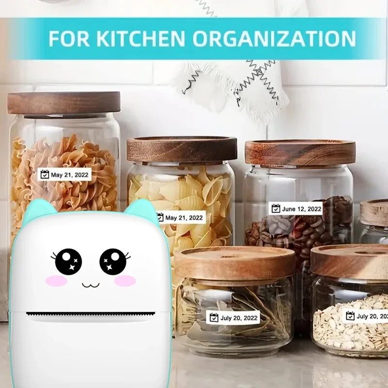 Mini Taşınabilir Termal Yazıcı – Bluetooth Kablosuz, Mürekkepsiz 200dpi Cep Tipi Etiket & Not Yazıcı