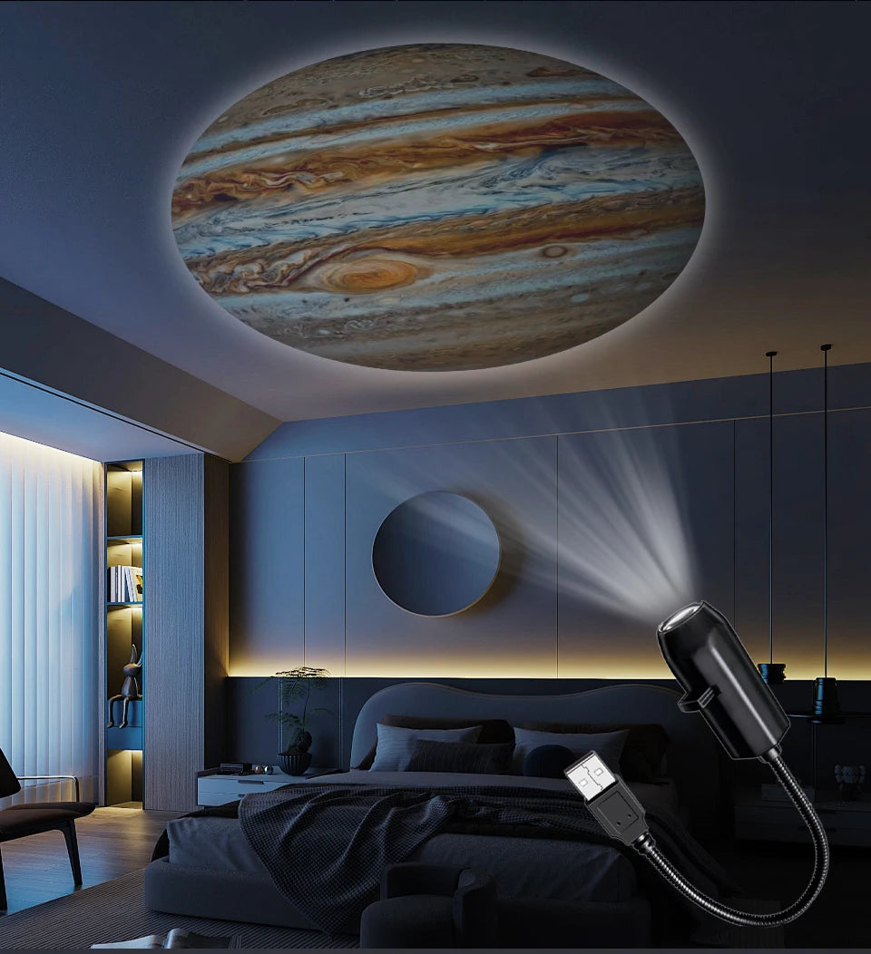 RGB Projeksiyon Lamba | Oda Atmosfer Işığı | USB Gece Lambası