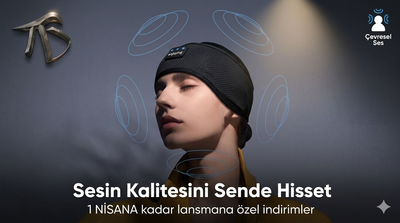 TuranSRetail Bluetooth kulaklık & Spor Kafa Bandı – Kablosuz Müzik Dinleme, Gürültü Azaltma, 10 Saat Pil, Bluetooth 5.0